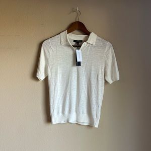Banana Republic Cream Polo _ Linen Blend